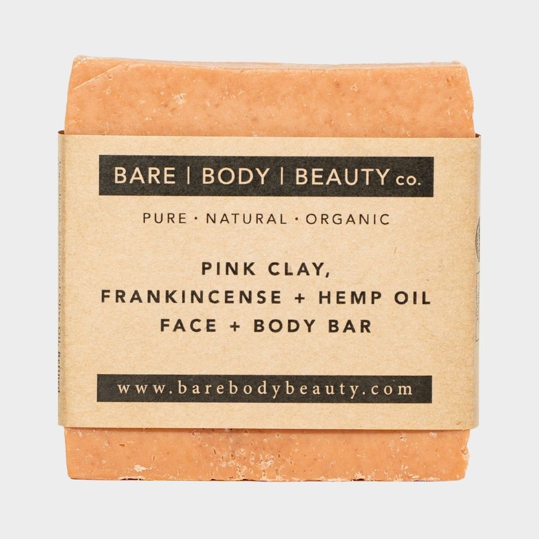 Pink Clay Frankincense & Hemp Seed Oil Face & Body Bar