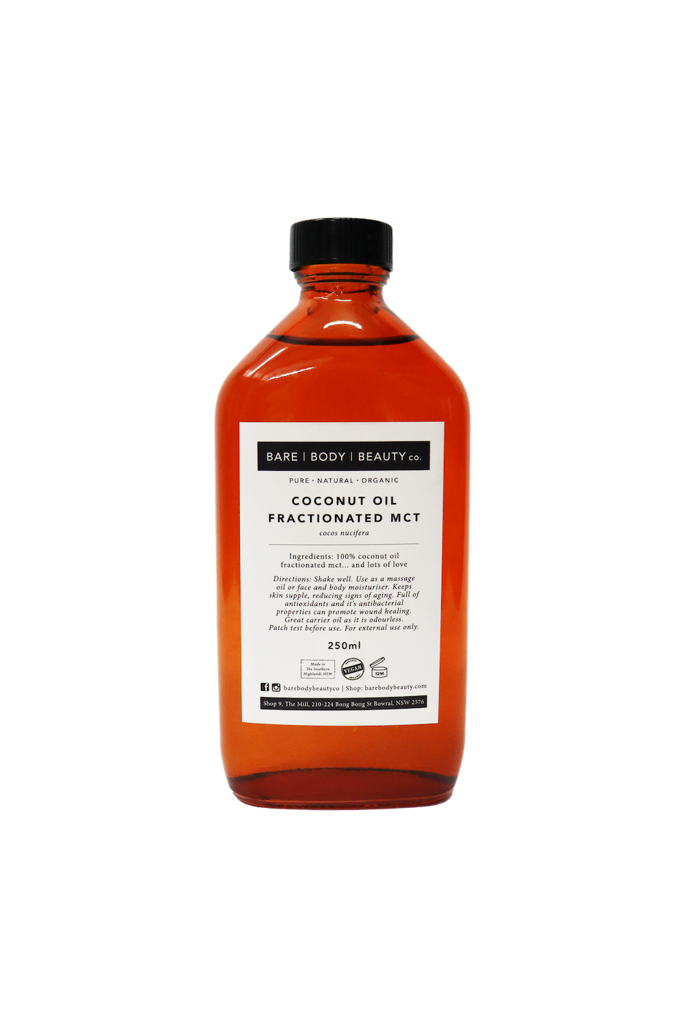 100% Pure Fractionated Coconut Oil 200ml